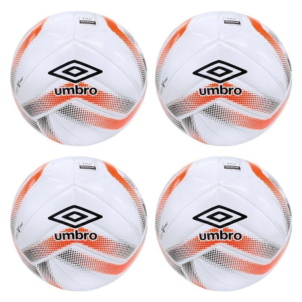 Kit 4 Bolas De Futsal Umbro Sala V Pro LNF - Branco e Laranja 4