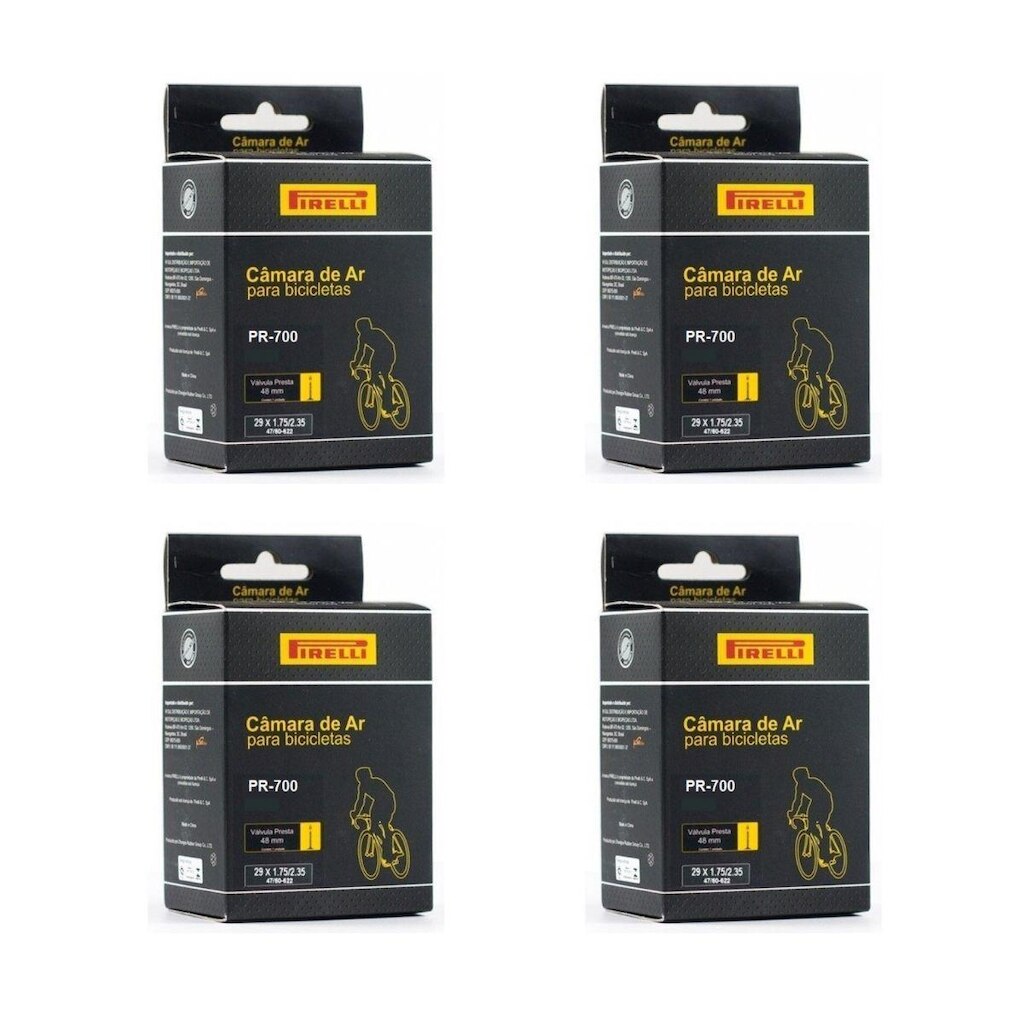 Kit 4 Câmara de ar 700 x 28/45 Pirelli bico fino presta 48mm