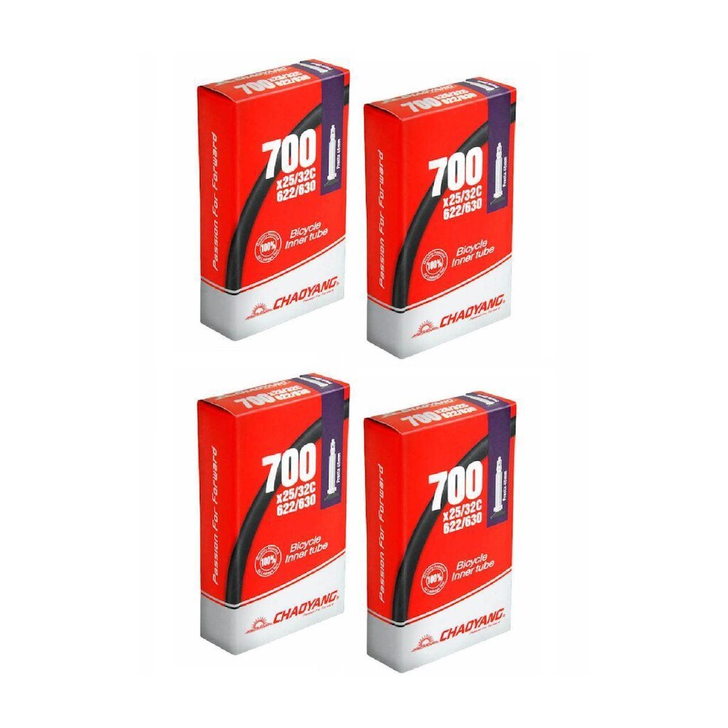Kit 4 Câmara de ar speed 700 x 25/32 Chaoyang bico fino 48mm
