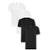 Kit 4 Camisa Camisetas Redonda Algodão Egipcio Slim Fit Básico - Preto+Branco