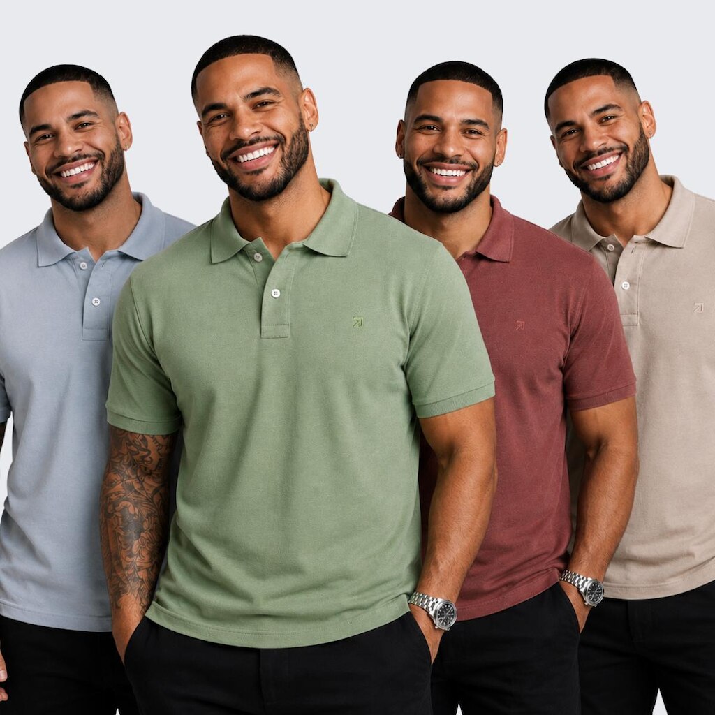 Kit 4 Camisa Polo Piquet Premium Masculina