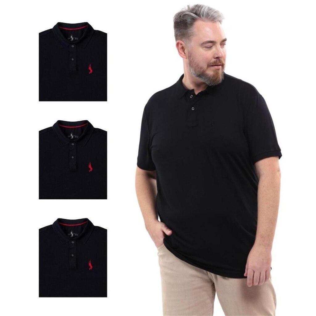 Kit 4 Camisa Polo Plus Size Lisa Casual Elegante Ocasiões