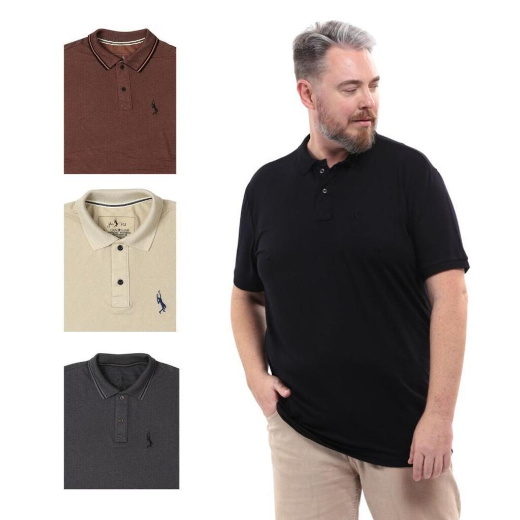 Kit 4 Camisa Polo Plus Size Lisa Casual Elegante Ocasiões