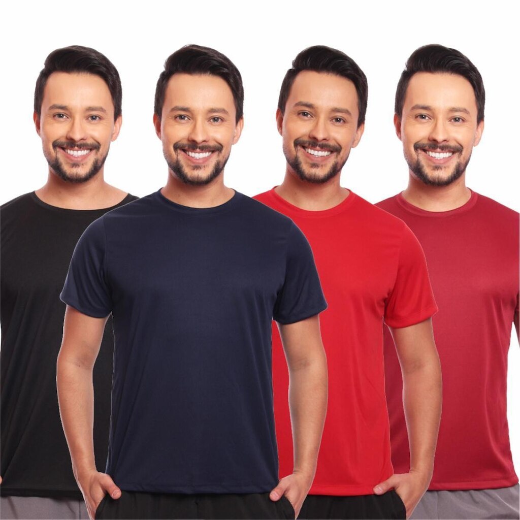 Kit 4 Camisas Academia Esportiva Com Proteção Uv Masculina