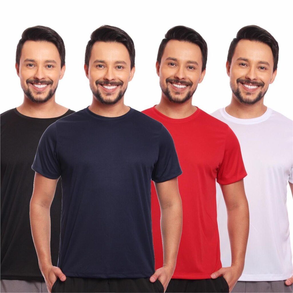 Kit 4 Camisas Academia Esportiva Com Proteção Uv Masculina