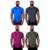 Kit 4 Camiseta Tradicional Mxd Conceito Dry Poliéster com Elastano Proteção Uv - Azul+Chumbo