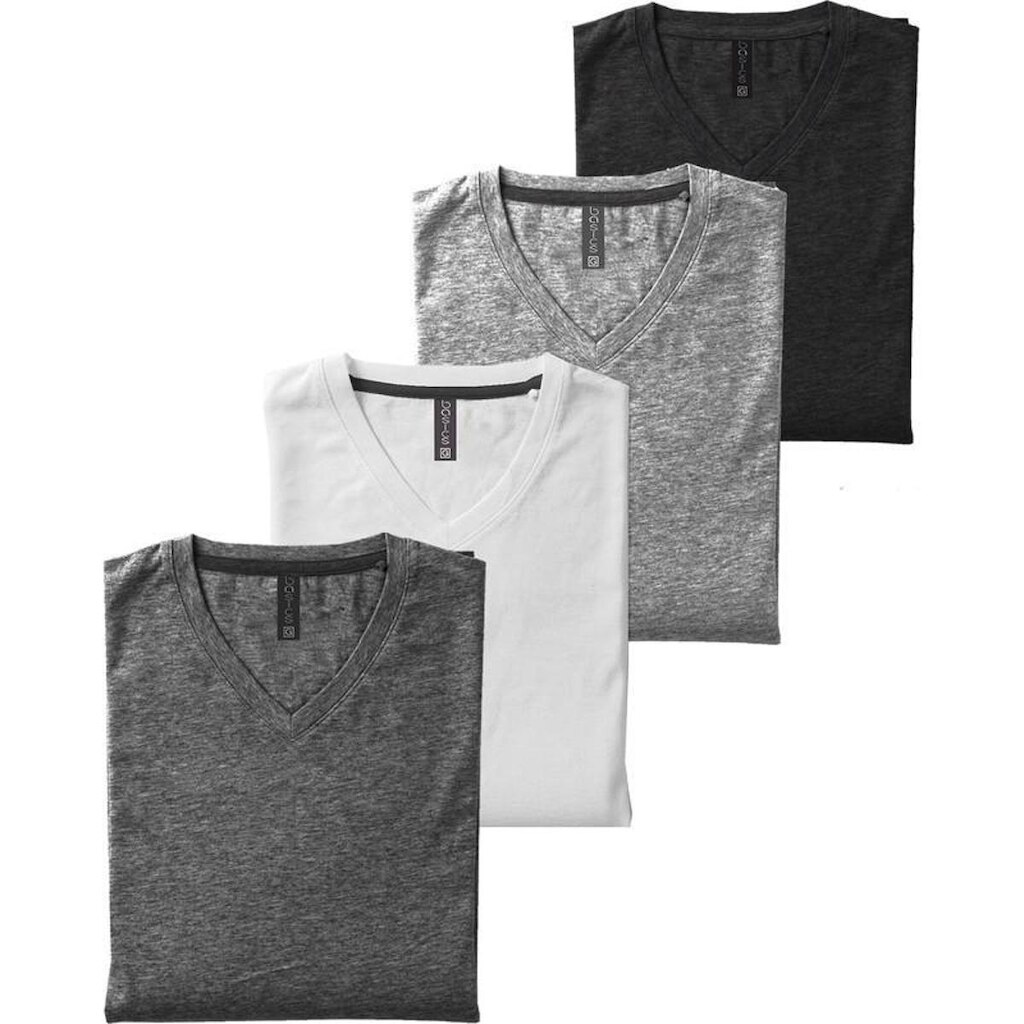 Kit 4 Camisetas Camisa Slim Fit Gola V