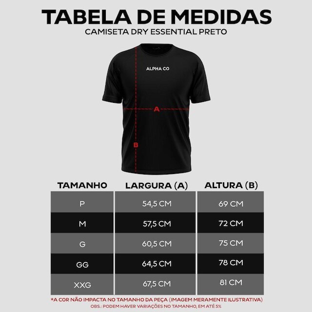 Kit 4 Camisetas Dry Alpha Co Masculina