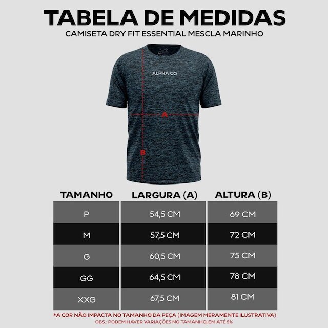 Kit 4 Camisetas Dry Alpha Co Masculina