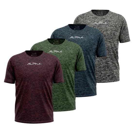 Kit 4 Camisetas Dry Alpha Co Masculina