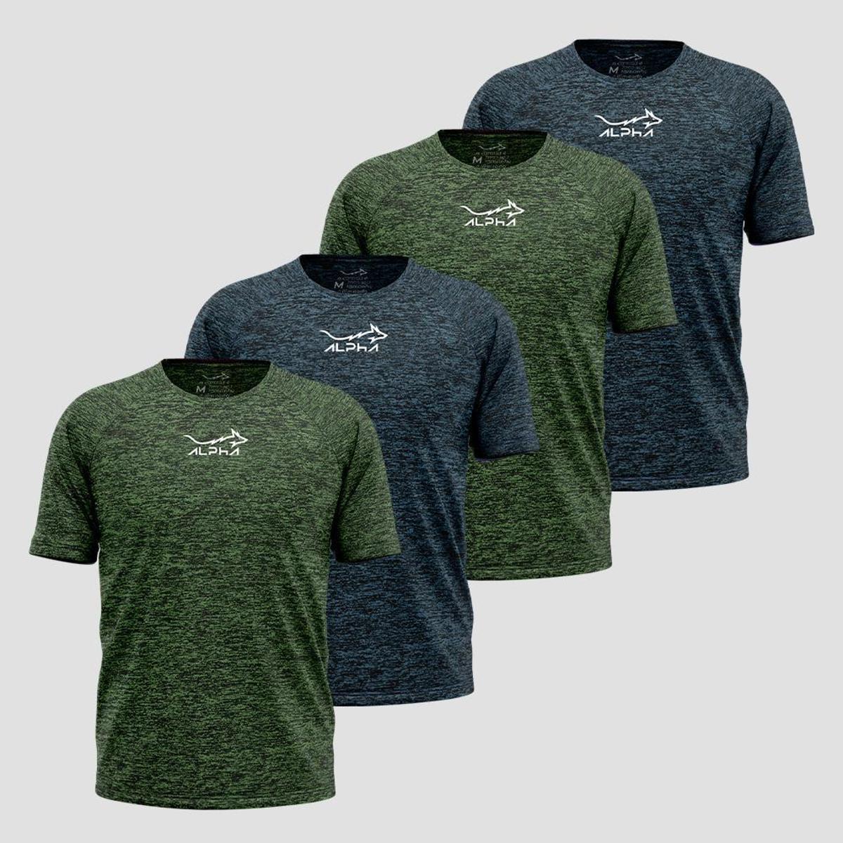 Kit 4 Camisetas Dry Alpha Co Masculina