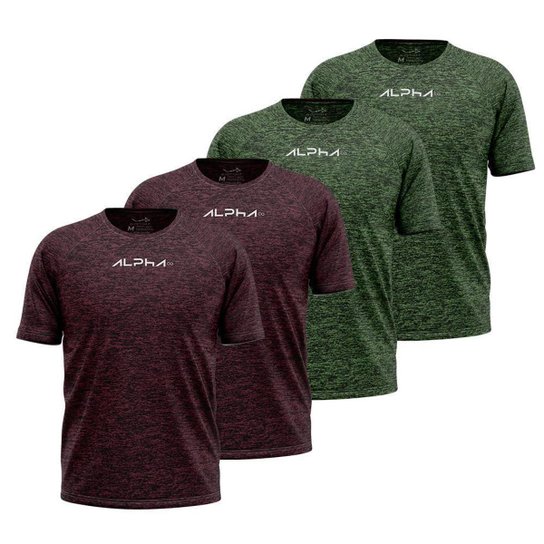 Kit 4 Camisetas Dry Alpha Co Masculina