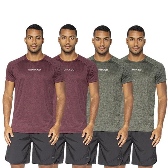 Kit 4 Camisetas Dry Alpha Co Masculina