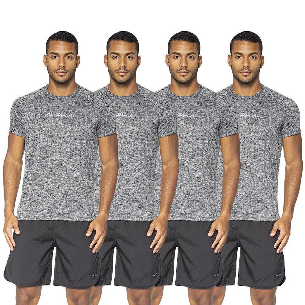 Kit 4 Camisetas Dry Alpha Masculina