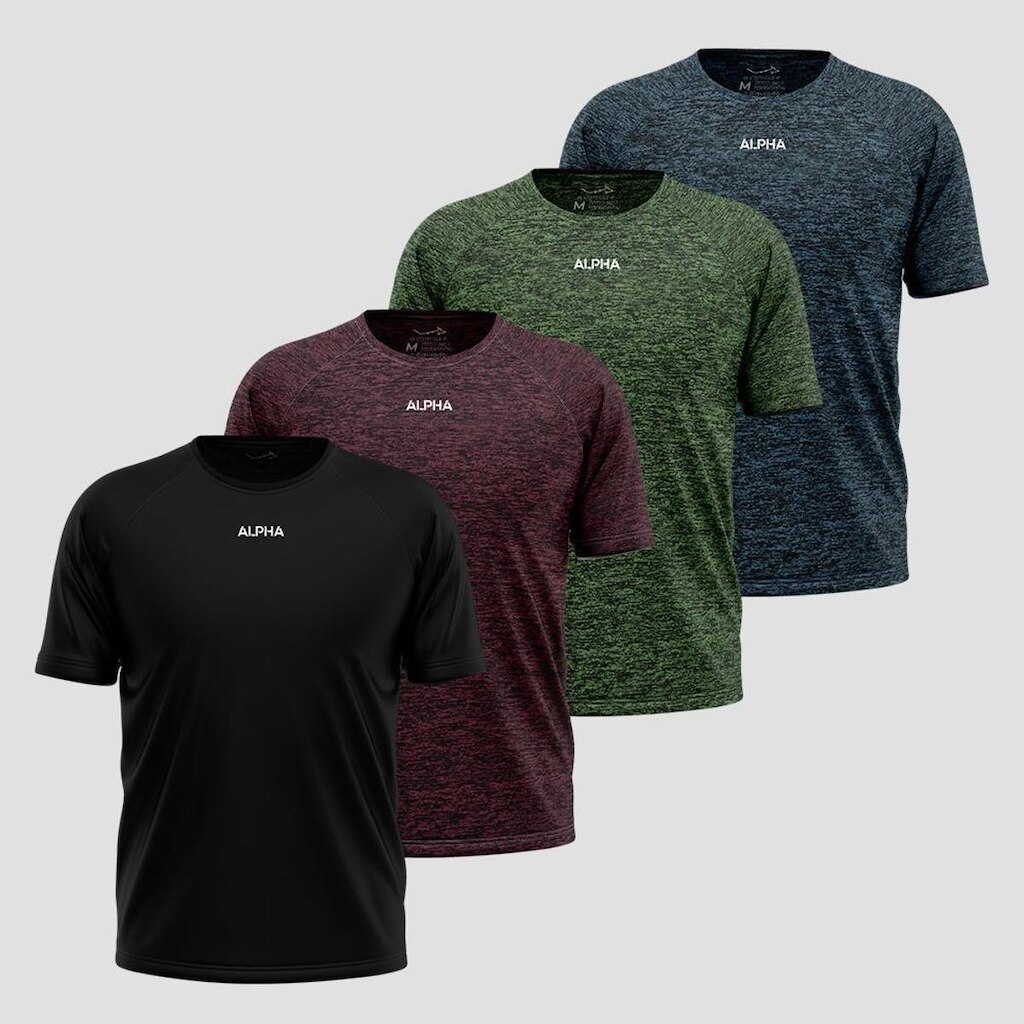Kit 4 Camisetas Dry Alpha Masculina