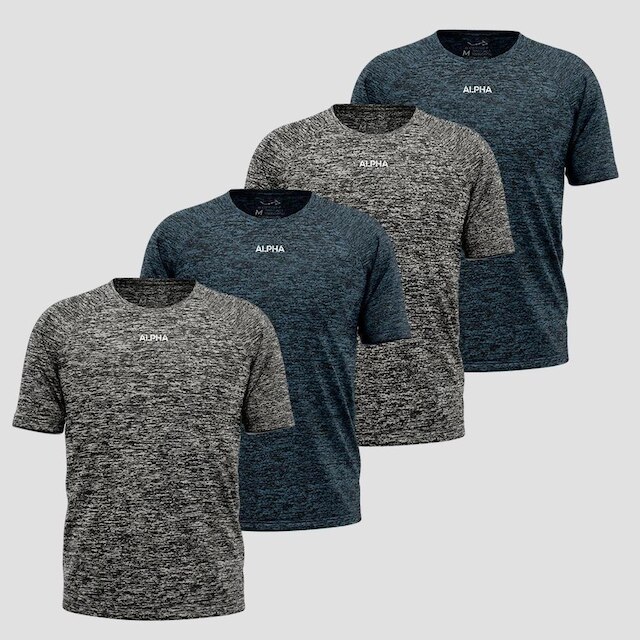 Kit 4 Camisetas Dry Alpha Masculina