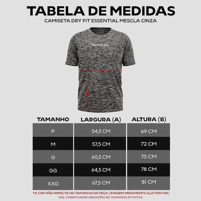 Kit 4 Camisetas Dry Alpha Masculina