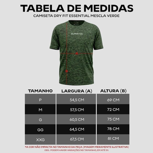 Kit 4 Camisetas Dry Alpha Masculina