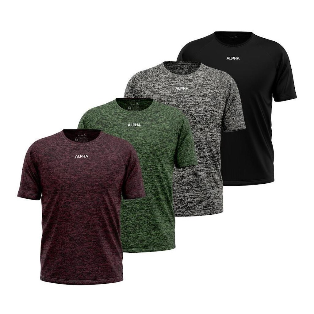 Kit 4 Camisetas Dry Alpha Masculina