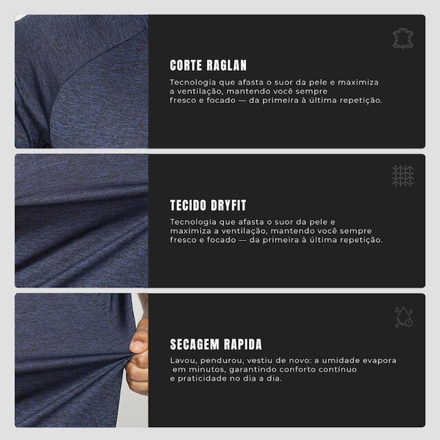 Kit 4 Camisetas Dry Alpha Masculina