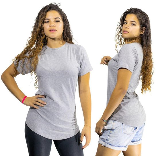 Kit 4 Camisetas Feminina Long Line Blusa Fitness - Cinza+Azul é ruim? Kit 4 Camisetas Feminina Long Line Blusa Fitness - Cinza+Azul é boa?