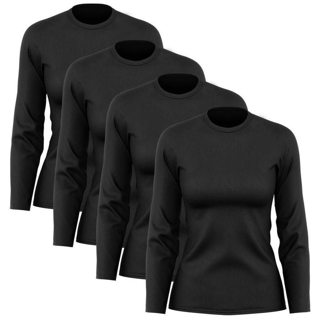 Kit 4 Camisetas Feminina Manga Longa Proteção Solar UV