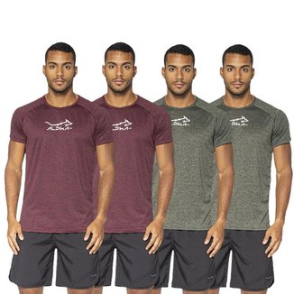 Kit 4 Camisetas Fluid Move Dry Alpha Co Masculina