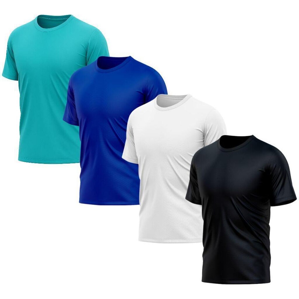 Kit 4 Camisetas Manga Curta Proteção Solar UV Piscina Praia