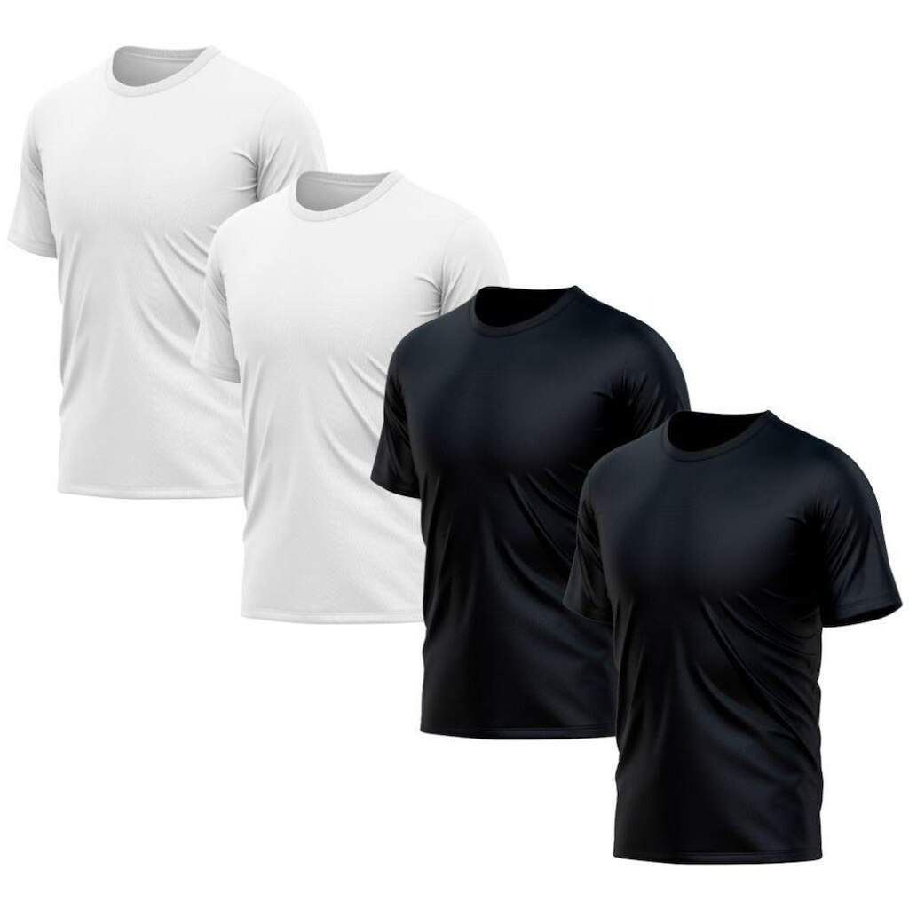 Kit 4 Camisetas Manga Curta Proteção Solar UV Piscina Praia
