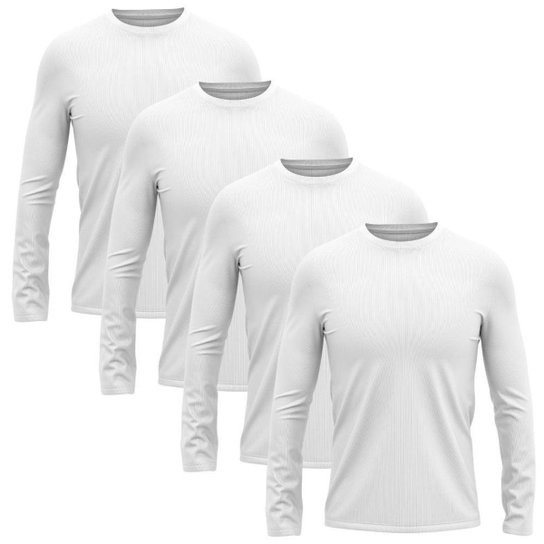 Kit 4 Camisetas Manga Longa Masculino Dry Lisa Treino