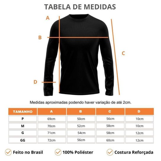Kit 4 Camisetas Manga Longa Masculino Dry Lisa Treino
