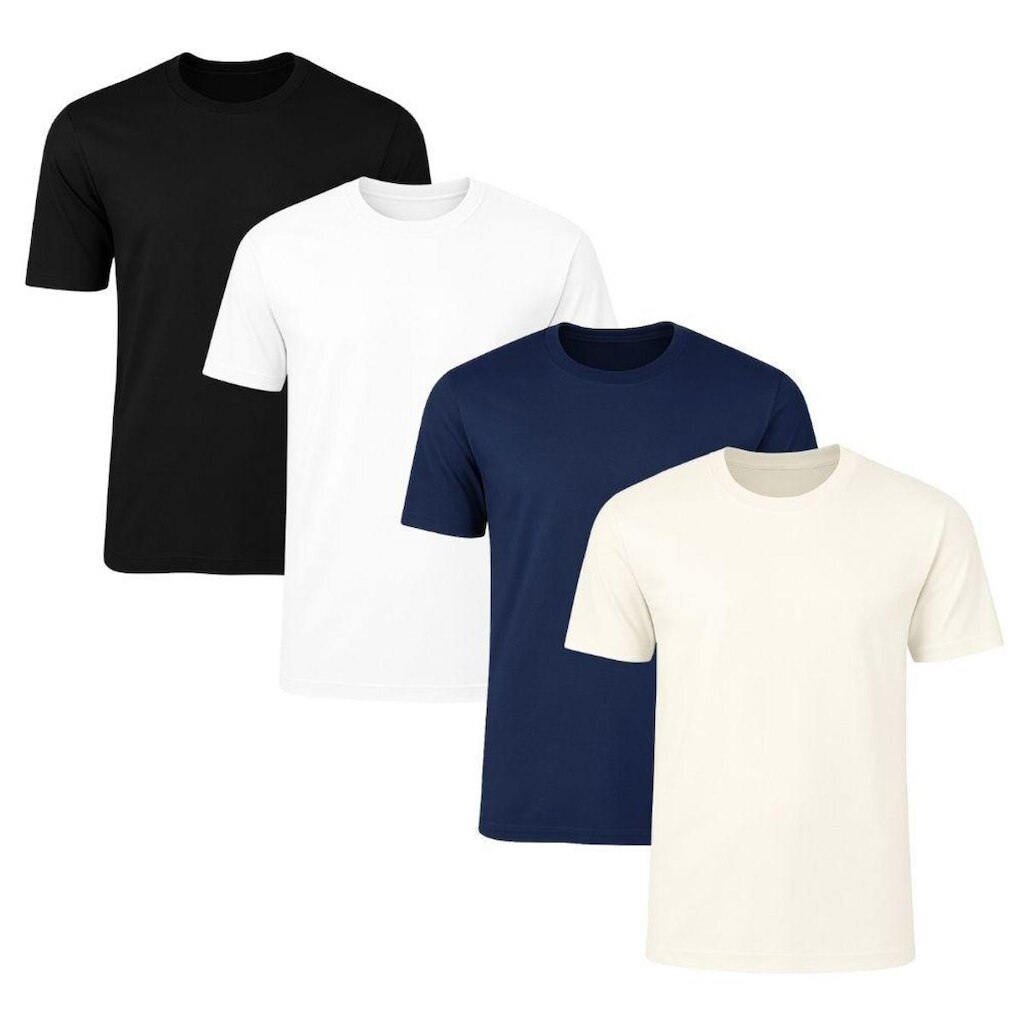 Kit 4 Camisetas Masculina Lisa Básica 100% Algodão