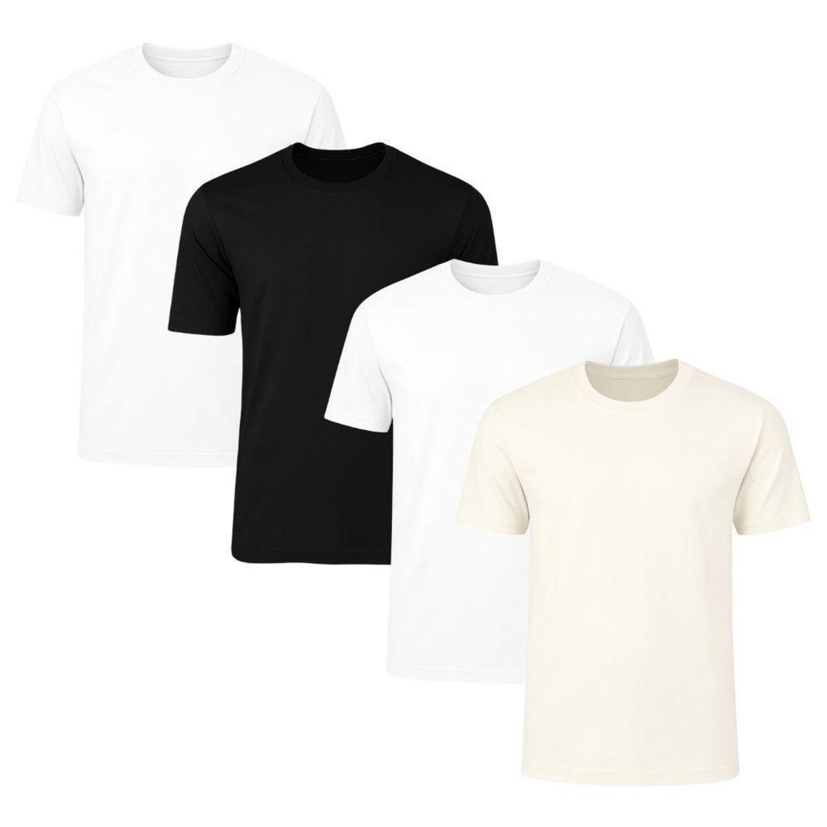 Kit 4 Camisetas Masculina Lisa Básica