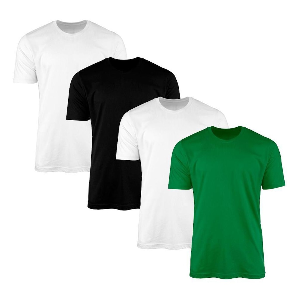 Kit 4 Camisetas Masculina Lisa Básica 100% Algodão