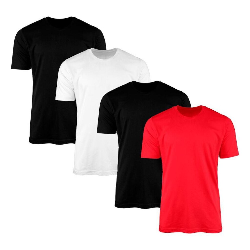 Kit 4 Camisetas Masculina Lisa Básica 100% Algodão