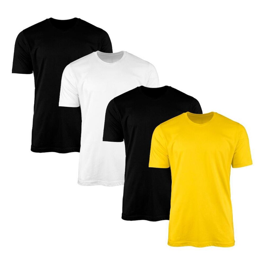 Kit 4 Camisetas Masculina Lisa Básica 100% Algodão