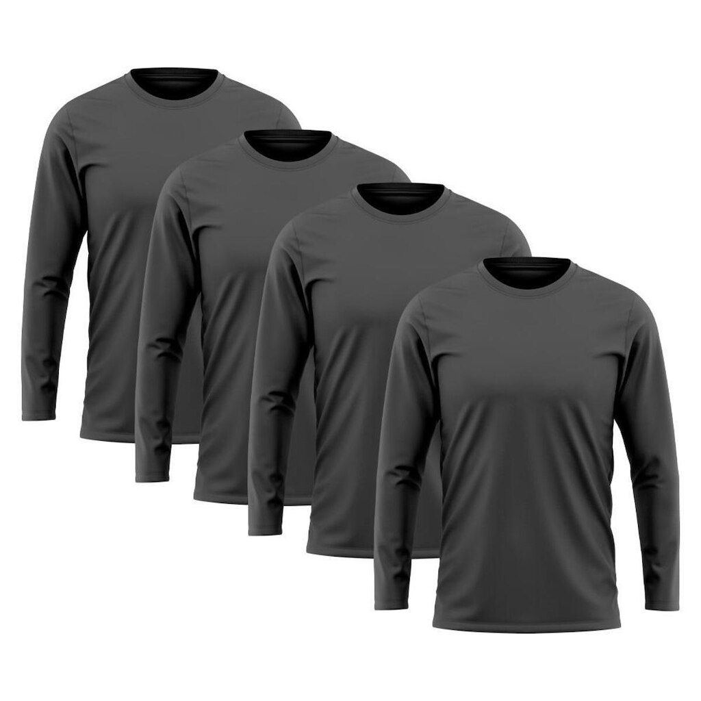 Kit 4 Camisetas Masculina Manga Longa Algodão Premium