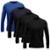 Kit 4 Camisetas Masculina Manga Longa Dry Proteção Solar UV Segunda Pele Treino - Preto+Marinho