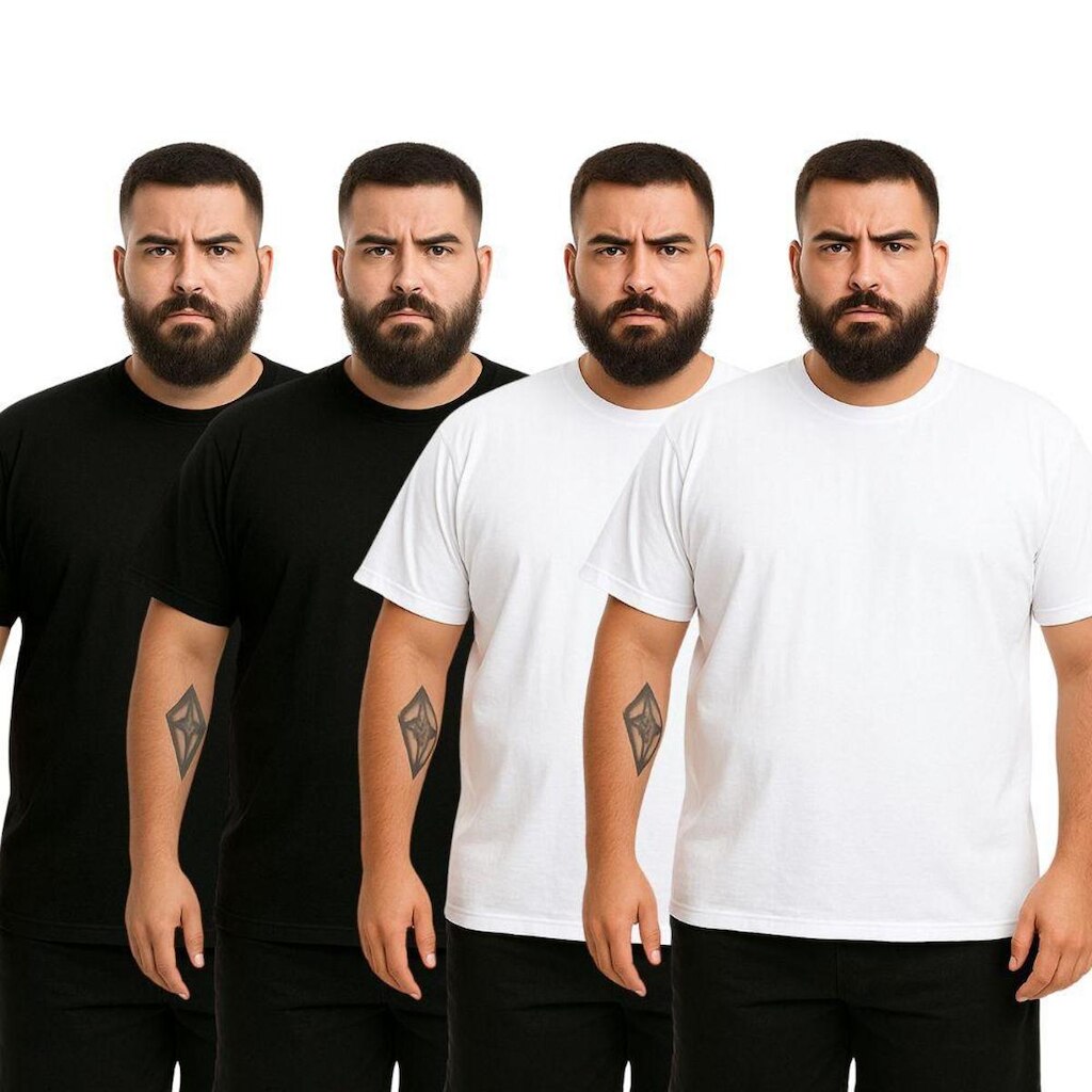 Kit 4 Camisetas Masculina Plus Size Lisa Algodão Premium