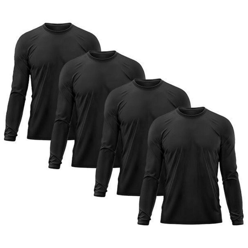 Kit 4 Camisetas Masculinas Proteção Uv Dry Manga Longa
