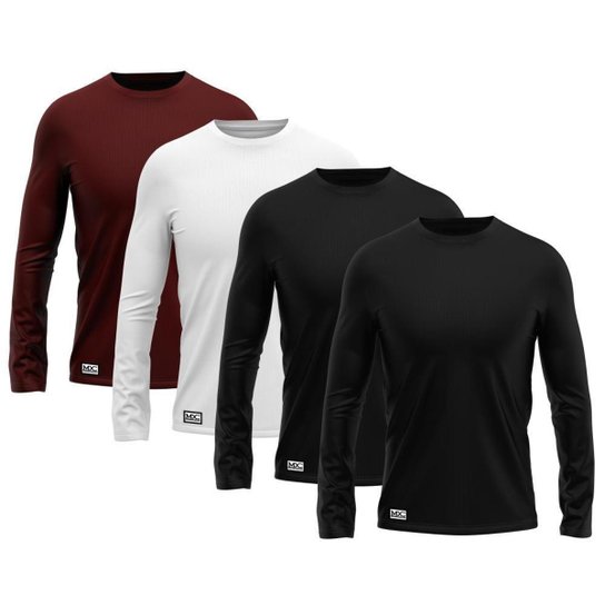 Kit 4 Camisetas Mxc Brasil Manga Longa Lisa Proteção Solar Térmica UV +50 Masculina - Preto+Vinho é ruim? Kit 4 Camisetas Mxc Brasil Manga Longa Lisa Proteção Solar Térmica UV +50 Masculina - Preto+Vinho é boa?