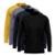 Kit 4 Camisetas Via Basic Manga Longa Dry UV Proteção Solar Masculina - Preto+Amarelo