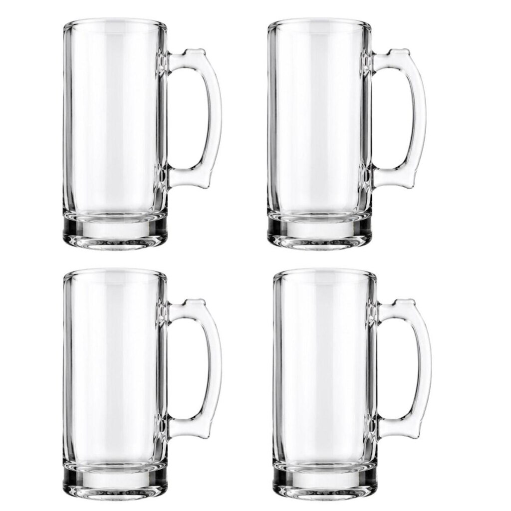 Kit 4 Canecas Chopp Zero Grau Vidro 360ml Class Home