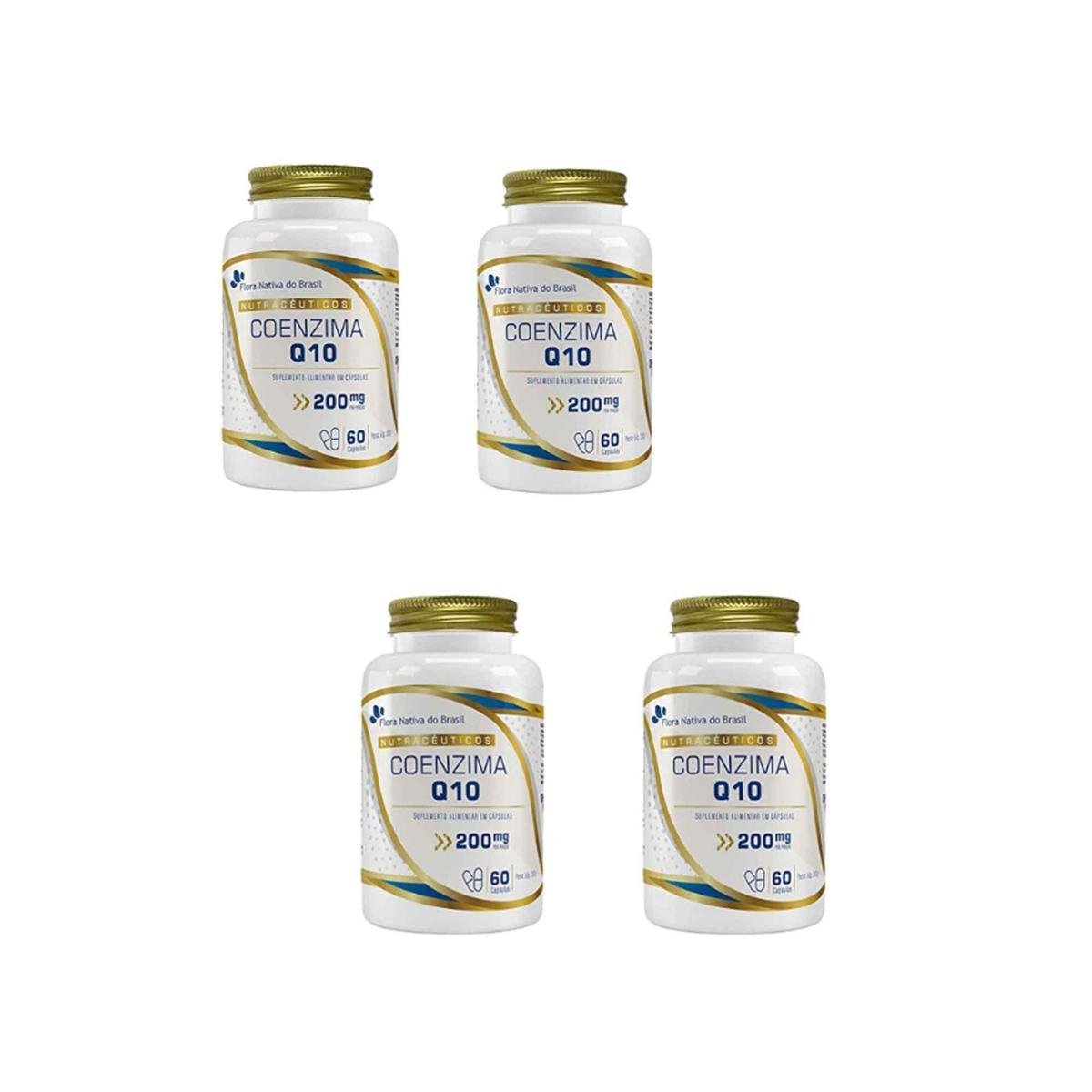 Kit 4 Coenzima Q10 200mg 4x60 cps Flora Nativa