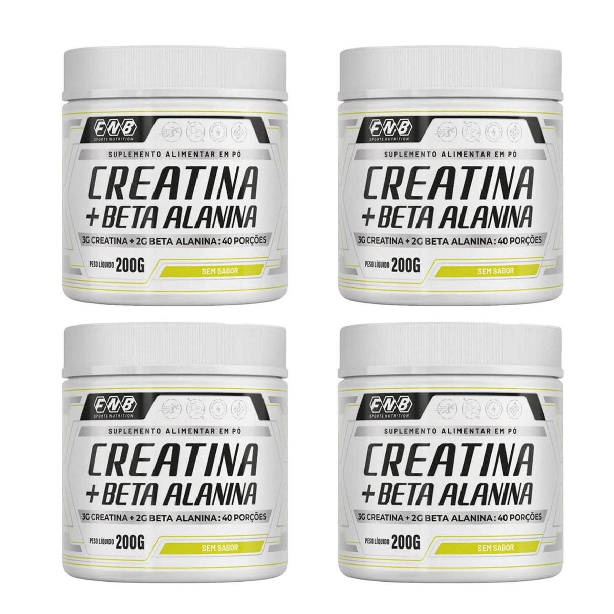 Kit 4 Creatina Beta Alanina 4x200g FNB Sports
