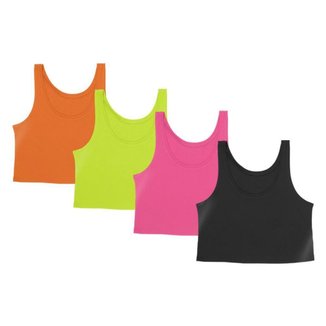 Kit 4 Cropped Good Look Regata Cavado Dry Proteção Solar UV Feminino