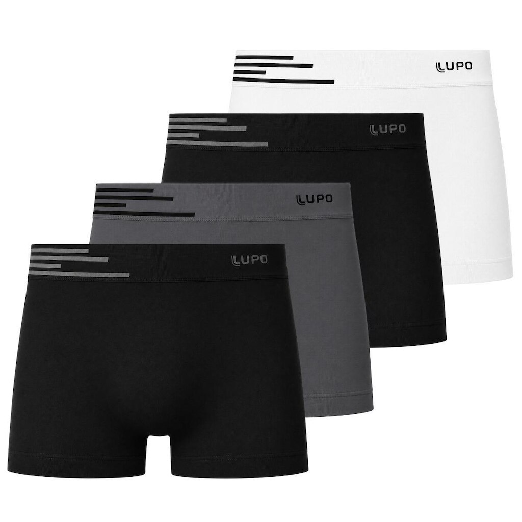 Kit 4 Cueca Boxer Lupo Masculina Microfibra Sem Costura Confortável