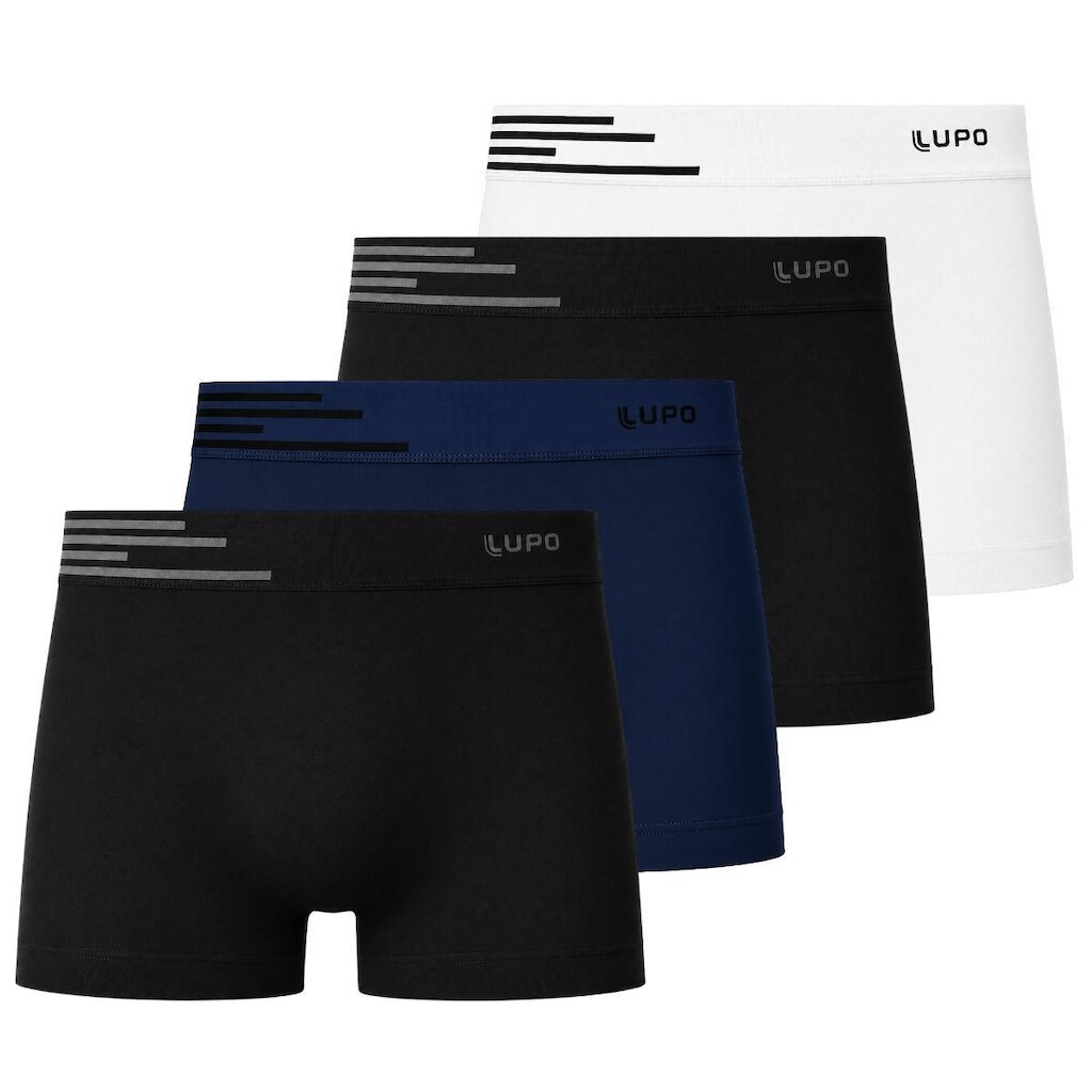 Kit 4 Cueca Boxer Lupo Masculina Microfibra Sem Costura Confortável