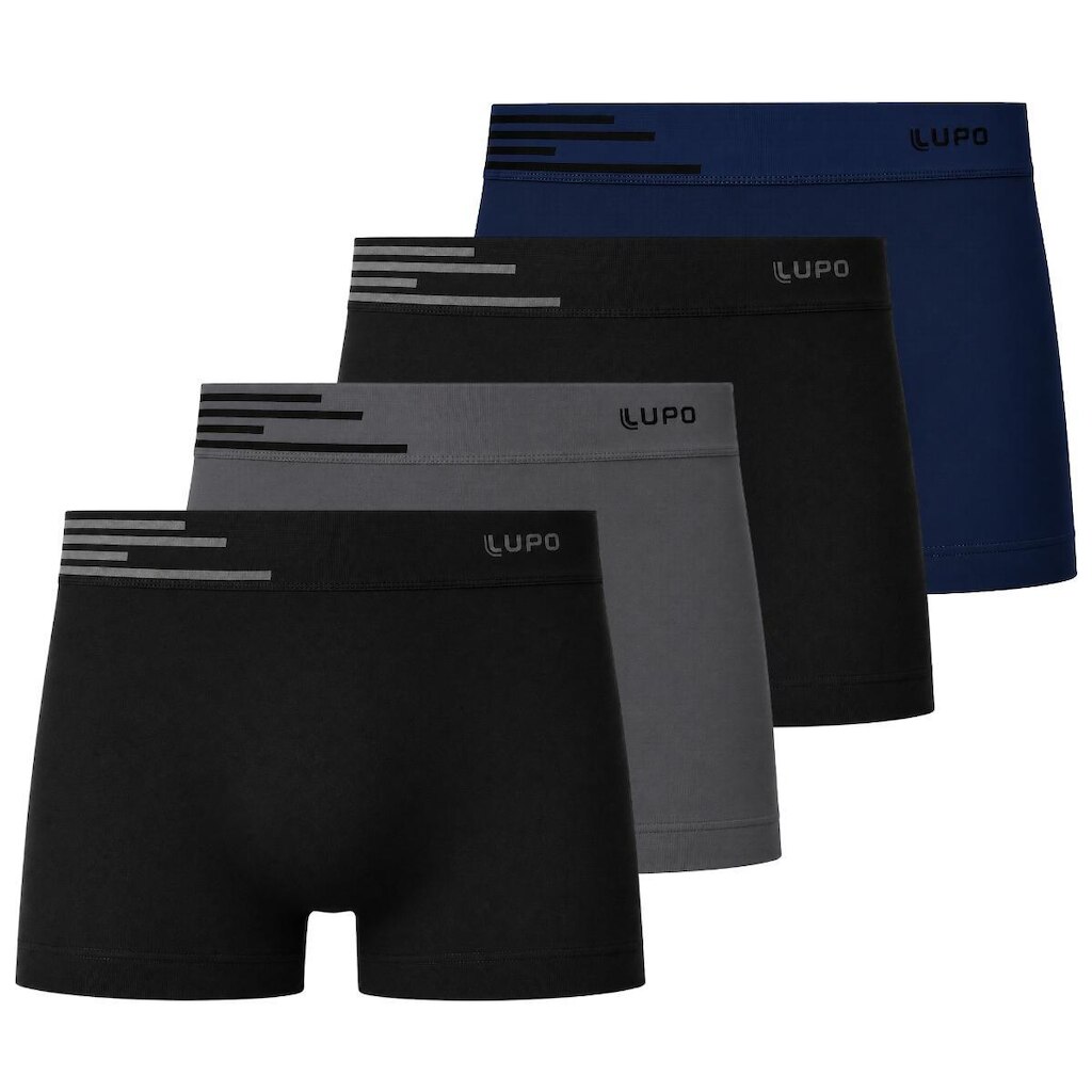 Kit 4 Cueca Boxer Lupo Masculina Microfibra Sem Costura Confortável