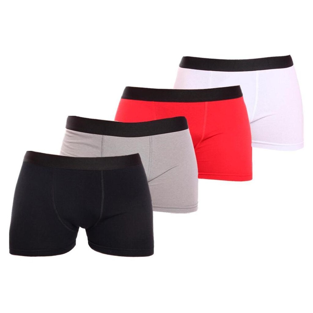 Kit 4 Cuecas Boxer Lisa Cotton Algodão Box Premium